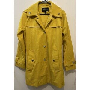 London Fog Collection Yellow Hooded Rain Trench Coat XS – Women’s Lightweight